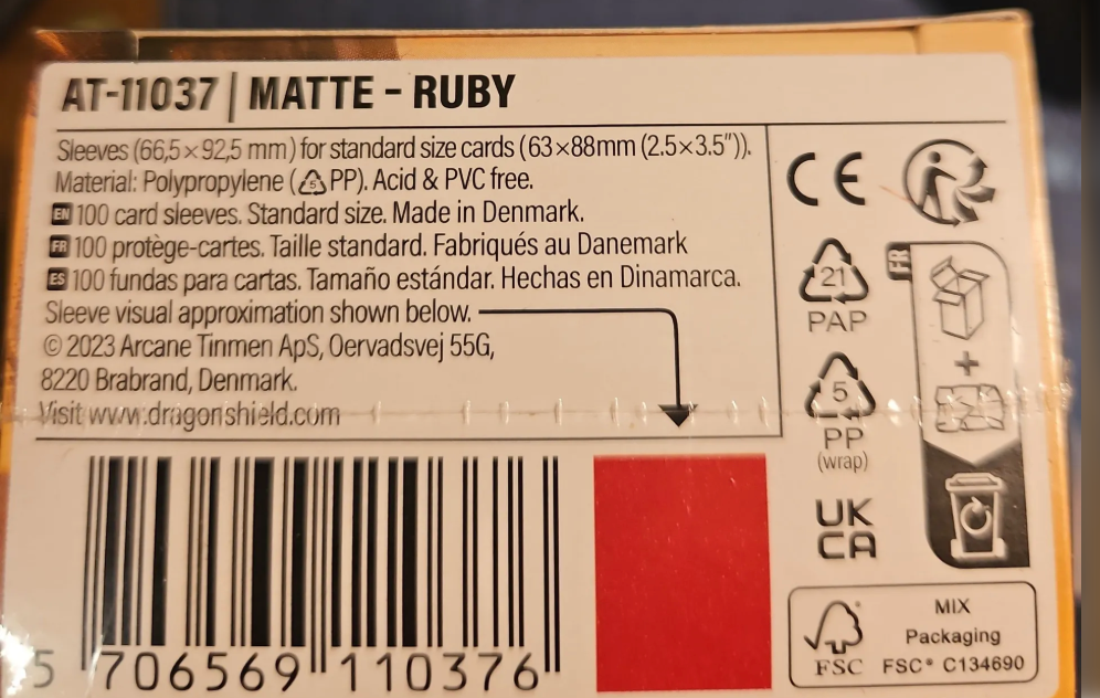 Dragon Shield Matte Sleeves - Ruby (100-Pack)
